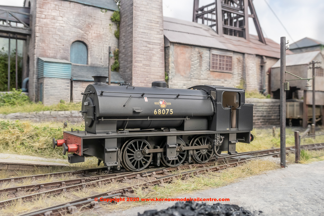 E85001 EFE Rail Class J94 0-6-0 Steam Locomotive number 68075 in BR Black livery with Late Crest, tall coal bunker and weathered finish